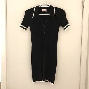 Aritzia Sunday Best - black fitted polo dress